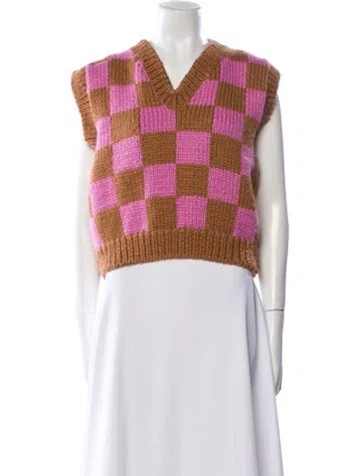 Pre-owned Lirika Matoshi Wool Printed Sweater In Neutral
