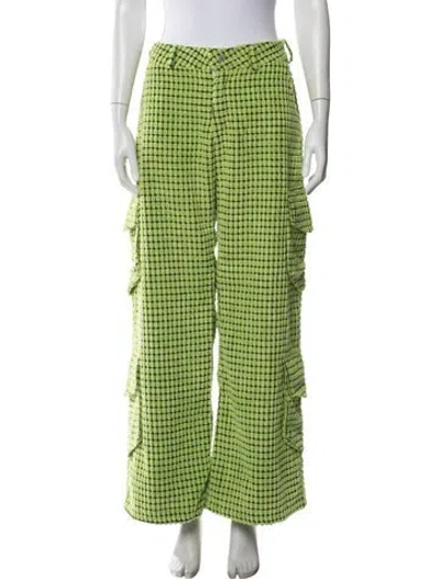 Pre-owned Lirika Matoshi Wool Wide Leg Pants In Green