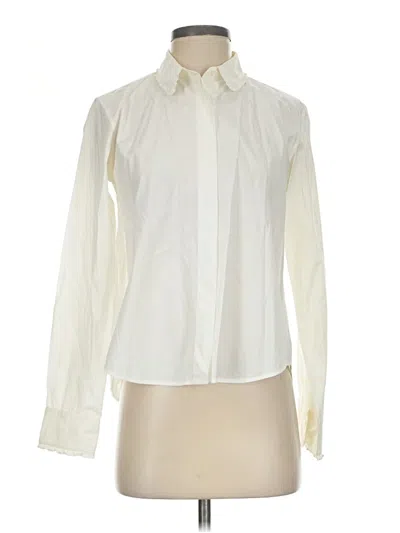 Pre-owned Lis Lareida Long Sleeve Blouse In Ivory