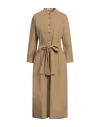 Lis Lareida Woman Midi Dress Camel Size 8 Cotton In Beige
