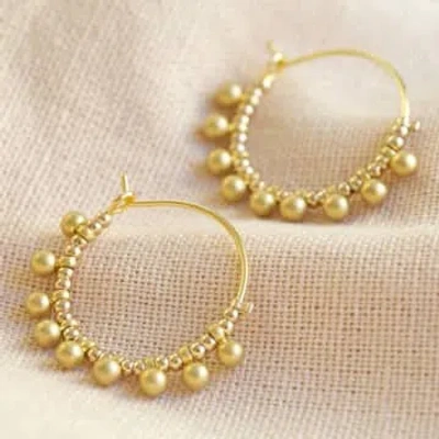 Lisa Angel Gold Beaded Ball Hoop Earrings