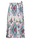 Lisa C Woman Maxi Skirt Light Blue Size 3 Viscose, Silk In Blue