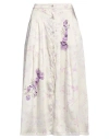 Lisa C Woman Midi Skirt Ivory Size M Silk, Viscose In White