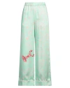 Lisa C Woman Pants Light Green Size L Silk, Viscose In Green