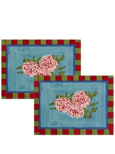 Lisa Corti American Mat Placemat (set Of Two) In Blue