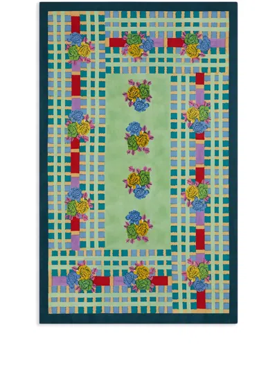 Lisa Corti Ankara Aqua Cotton Tablecloth (180x270cm) In Multicolour