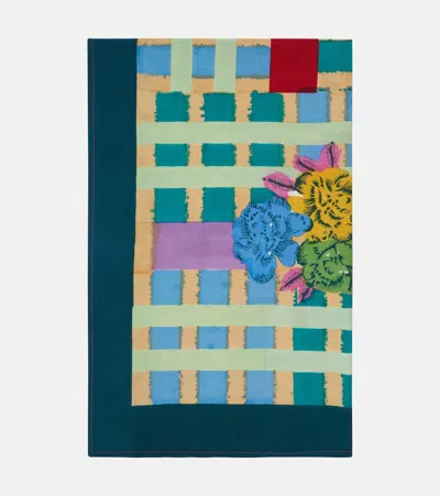 Lisa Corti Ankara Aqua Large Cotton Tablecloth In Blue
