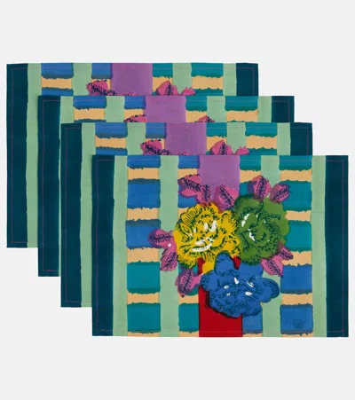 Lisa Corti Ankara Aqua Set Of 4 Placemats