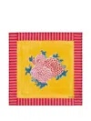 Lisa Corti Arabesque Corolla Floral-print Cotton Napkins (50cm X 50xm) In Yellow
