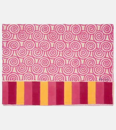 Lisa Corti Camelia Magenta Cotton Table Runner In Pink