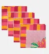 Lisa Corti Set Camelia Magenta Aus Vier Servietten In Multicolor