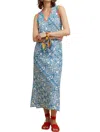 Lisa Corti Cheack Dress With Damask Print In Blue Print In Multi