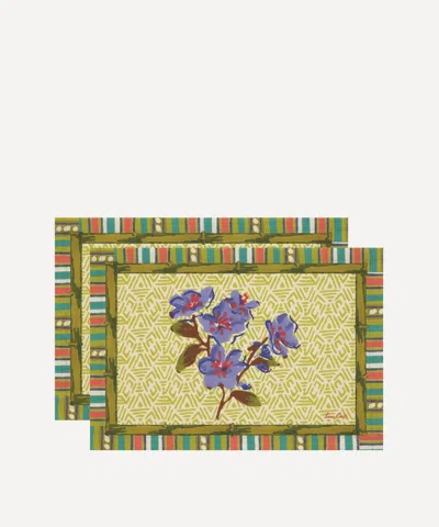 Lisa Corti Chutney Pervinch Placemats Set Of Two In Multi