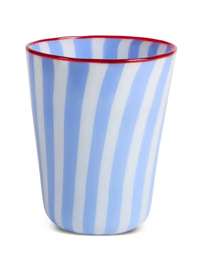 Lisa Corti Circus Striped Vase In Blue