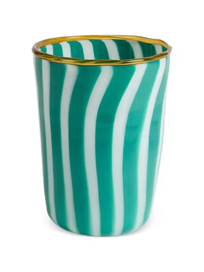 Lisa Corti Circus Striped Vase In Green