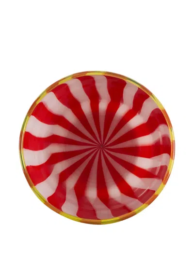 Lisa Corti Circus Striped Vase In Red