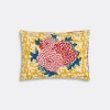 Lisa Corti Arabesque Corolla Rectangular Cotton Cushion In Multicolor