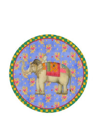 Lisa Corti Elephant-print Placemat (39cm) In Blue