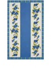 Lisa Corti Floral-print Cotton Table Cloth In Blue