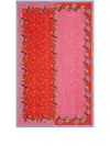 Lisa Corti Floral-print Cotton Table Cloth In Pink