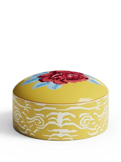 Lisa Corti Indian Tiger Trinket Box In Yellow