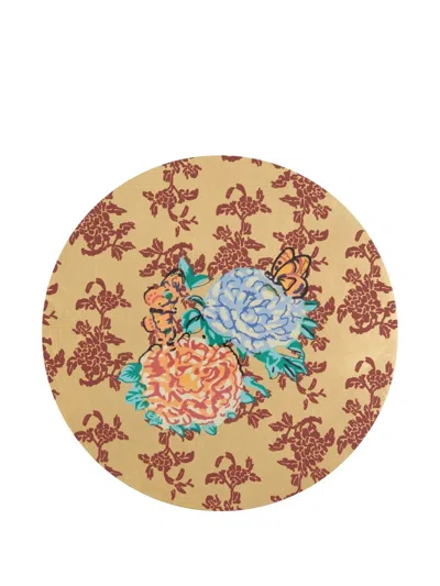 Lisa Corti Floral-print Placemat In Nude