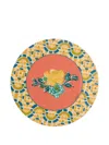 Lisa Corti Floral-print Placemat (pack Of Two) In Yellow