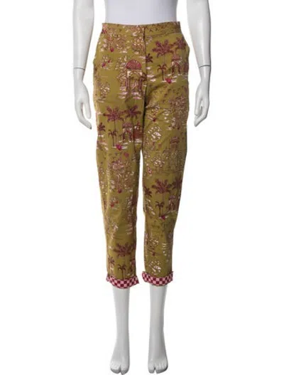 Pre-owned Lisa Corti Floral Print Straight Leg Pants In Multicolor