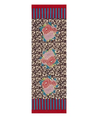 Lisa Corti Floral-print Table Linen In Brown