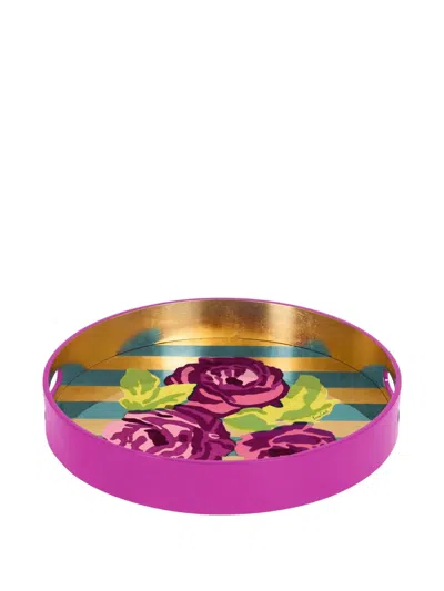 Lisa Corti Floral-print Tray In Multi