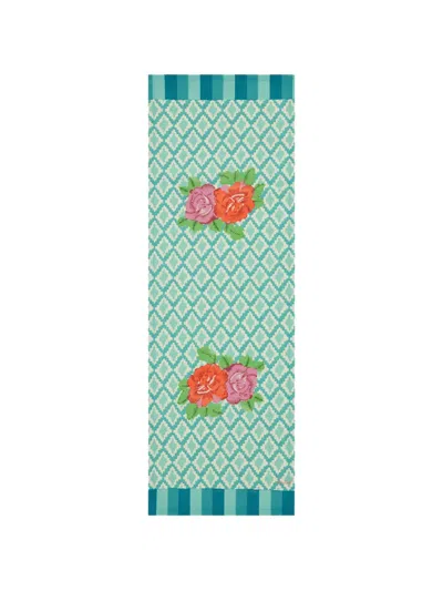 Lisa Corti Floral-print Geometric-pattern Table Runner In Multi