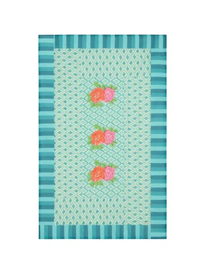 Lisa Corti Hima Floral-print Reversible Quilt In Blue