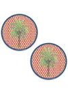 Lisa Corti Hima Palma Circular Place Mats (set Of Two) In Rosa