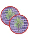 Lisa Corti Hima Palma Circular Place Mats (set Of Two) In Violett