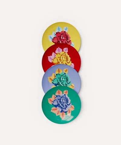 Lisa Corti Indian Tiger Porcelain Dessert Plate Set Of 4