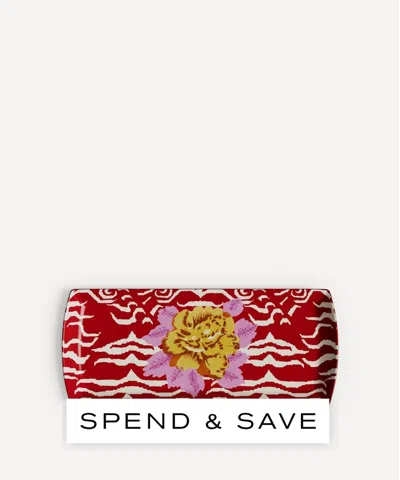 Lisa Corti Indian Tiger Rectangular Tray In Red