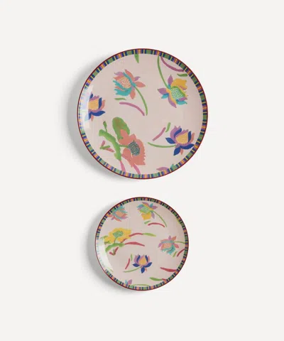 Lisa Corti Japanese Floral Dinner And Dessert Plates Set Of Two In Multi