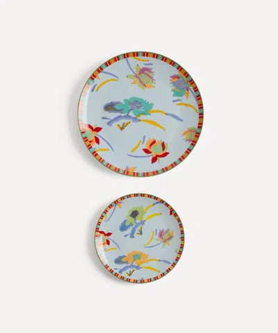 Lisa Corti Japanese Floral Dinner And Dessert Plates Set Of Two In Multi