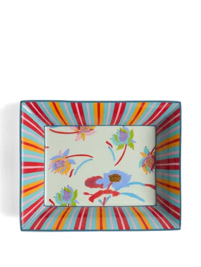 Lisa Corti Japanese Floral-detail Porcelain Charger Tray In Multi