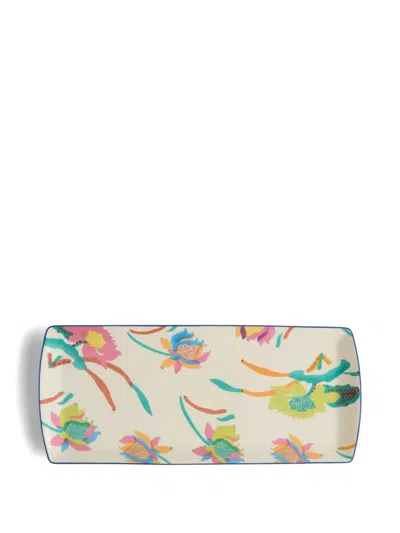 Lisa Corti Japanese Floral-print Porcelain Platter In Multi