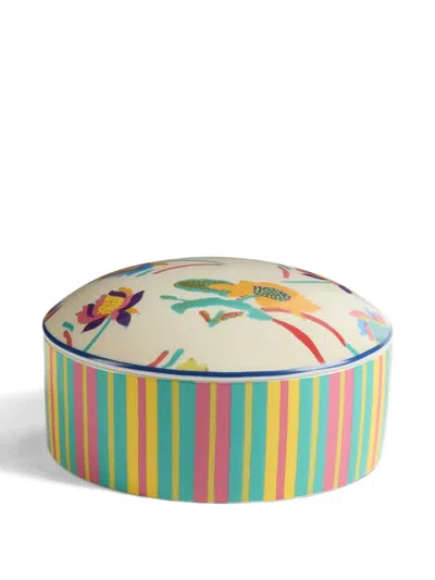Lisa Corti Japanese Striped Porcelain Trinket Box In Multi