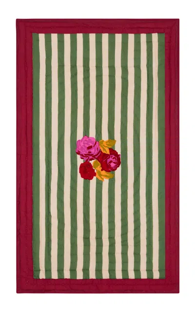 Lisa Corti - Junior Quilt 110x180 Nizam Stripes Green-natural - Multi