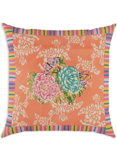 Lisa Corti Kandem Queen Cotton Cushion (45cm X 45cm) In Orange