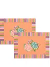 Lisa Corti Kandem Queen Peach Placemat (set Of Two) In Orange