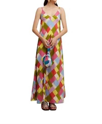 Lisa Corti Kyarah Geesband Dress In Acid Green Print In Multi