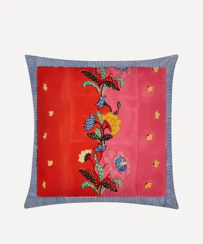 Lisa Corti Large Indonesian Red Rose Cushion