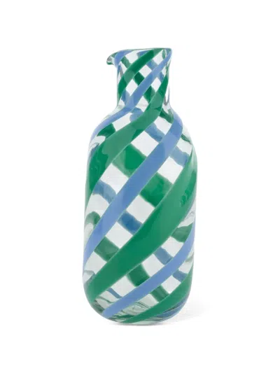 Lisa Corti Light Blue Green Glass Bottle In Multi