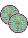 Lisa Corti Masonite Hima Palma Circular Place Mat (set Of Two) In Grün