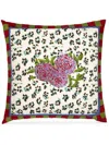 Lisa Corti Medium Leopard Stripes Cushion (60cm X 60cm) In White