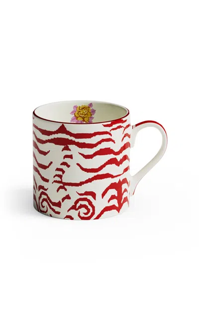 Lisa Corti - Mug Porcelain Indian Tiger Red Unica - Red